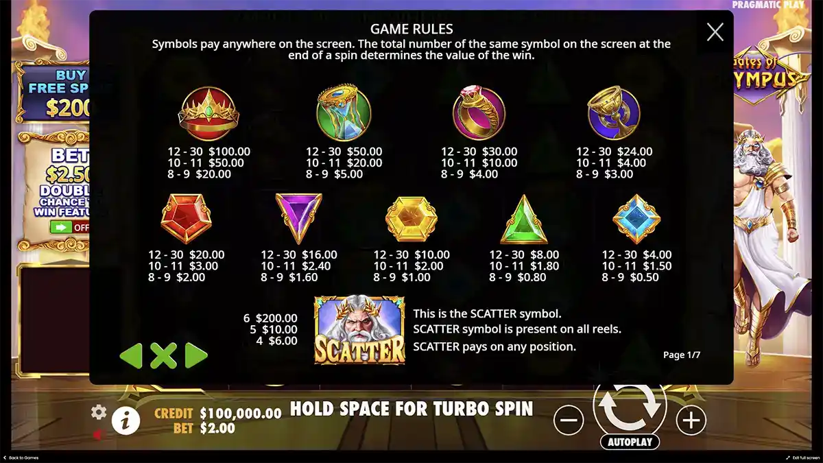 Olimpos Kapıları kuralları